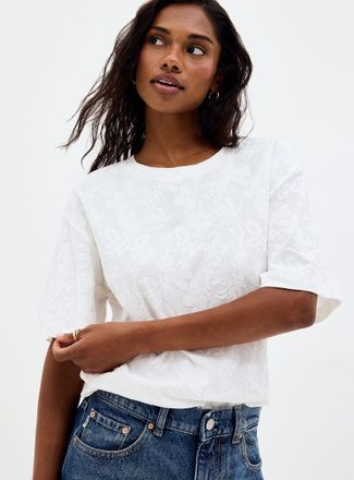 Contemporaine Womens Embossed flowers T-shirt
