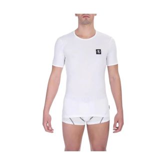 Dirk Bikkembergs T-shirt met ronde hals - Heren - Sport - Wit - Maat: L Katoen
