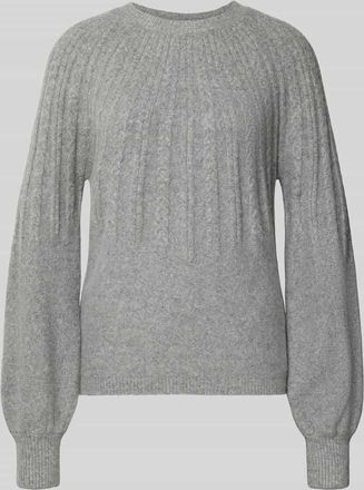 b.young B.Young Strickpullover mit gerippten Abschlüssen Modell Magge in Mittelgrau, Größe XL