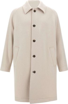 Eleventy Lange Jas van Wol en Kasjmier - Heren - Mantel - Beige - XL - Wol - Jassen