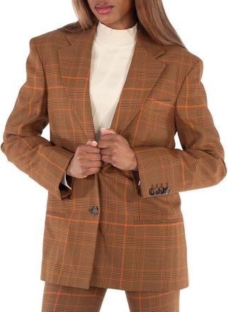 Stella McCartney Stella Mccartney Ladies Brown Checked Single-Breasted Blazer, Brand Size 38 (US Size 4)