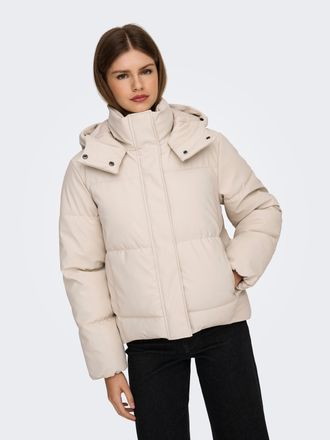 Only Steppjacke ONLY ONLAGNES COATED PUFFER JACKET OTW, Damen, Gr. XS, pumice stone, Steppware, Obermaterial: 100% Polyester, unifarben, normal, Jacken Ste