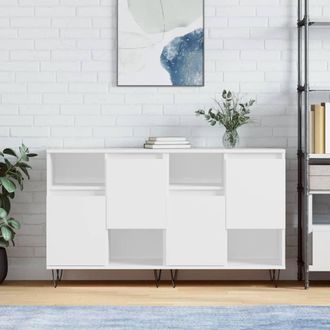 vidaXL Aparadores 2 Piezas Madera Contrachapada Blanco Vidaxl