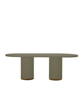 Hannun Mesa de comedor de microcemento en color verde oliva, 160cm