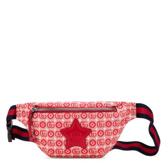 Gucci Red Color Canvas Leather Sling Bag (Pre-Owned)