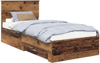 vidaXL Estructura De Cama Con Cabecera Madera Vieja 90 X 190 Cm Vidaxl