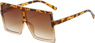 Generic Men And Women Party Decoration Fashion Square Large Frame Sunglasses Photo Shoot Outdoor Vacation Sun Glasses(Brown)