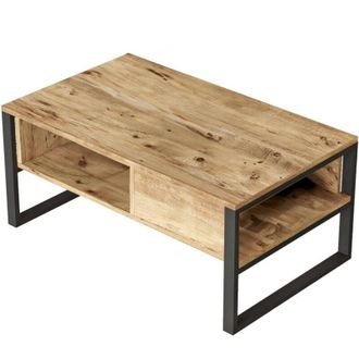 Dmora Tavolino da salotto Astraia, Tavolo basso da caff&egrave;, Portariviste per divano, Ripiano da soggiorno, 100x60h44 cm, Quercia, con imballo rinforzato, con