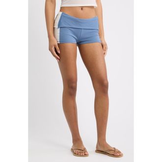 Jaded London Foldover Stretch Cotton Mini Shorts in Multi at Nordstrom, Size 12