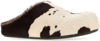 Marni Womens Fussbett Sabot Slipper Multicolor Calf Hair