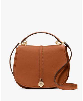 Kate Spade New York Womens Kayla Pebbled Leather Saddle Bag - Brown - One Size