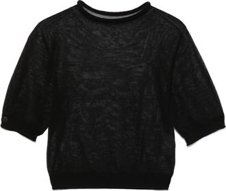 Amomento T-shirt crop in maglia - Nero