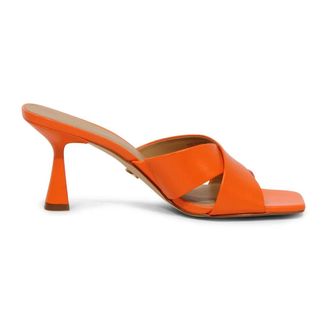 Michael Kors Clara Muile Sandaal - Dames - Muiltjes - Oranje - 37 EU - Leer - Schoenen