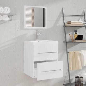 Berkfield Home Sink Cabinet with Built-in Basin White Engineered Wood