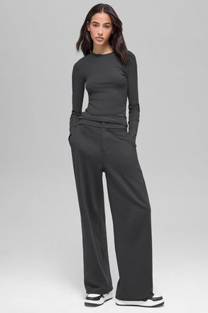 Alo | High-Waist Sweatpant Trouser in Anthracite Grey, Size: Medium