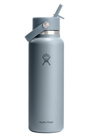 Hydro Flask 40-Ounce Wide Mouth Flex Straw Cap Bottle in Shale Gray at Nordstrom