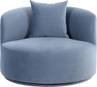 TOV Furniture Tov Furniture Fickle Blue Stone Velvet Swivel Chair