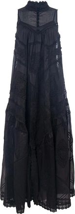 Ermanno Scervino Kleedjes, Dames, Zwart, M, Katoen, Maxi Jurken