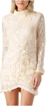 Second Female Glimmer Dress - Dames - Feestkleedjes - Beige - L - Kleedjes