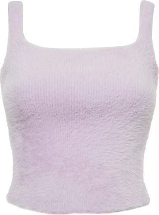 SIMKHAI Top met afwerking van imitatiebont - Paars