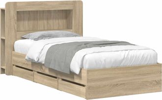 vidaXL Estructura De Cama Con Almacenamiento Y Cabecero Roble Sonoma Vidaxl