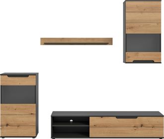 Inosign Wohnwand »SKEPP, 4-teilig, best. aus: 2x Vitrine, 1x Lowboad & 1x Wandboard«