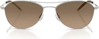 Oliver Peoples 57mm Pilot Polarized Sunglasses in Silver/Sandstone Gradient at Nordstrom