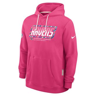 Nike Baltimore Ravens Crucial Catch Sideline Standard Issue Nike Mens Dri-FIT NFL Pullover Hoodie in Pink | 03AZ68XZU3-F9R