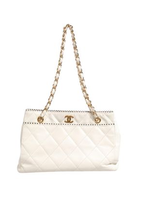 Chanel Shiny Calfskin Quilted Mini 22 White Womens 1792563 (Pre-Owned)