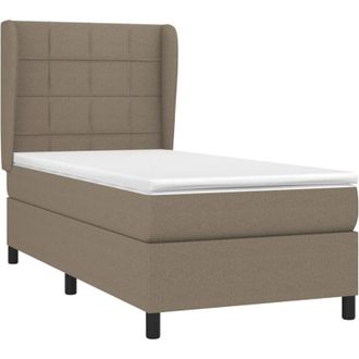 vidaXL Cama Box Spring Con Colch&oacute;n Tela Gris Taupe 80x200 Cm Vidaxl