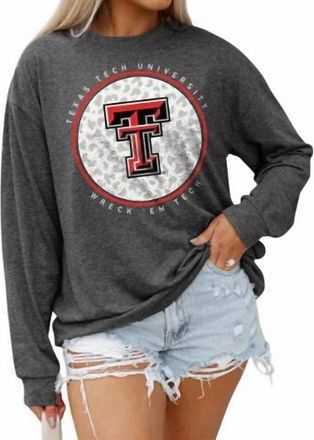 Gameday Couture Texas Tech University Turning Circles Tee In Charcoal