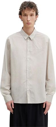 Maison Kitsun&eacute; Camicia Casual Scritta a Mano - - Shirts - Uomo - Beige - L
