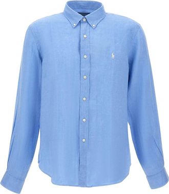 Polo Ralph Lauren Camicia in Lino dalla Vestibilit&agrave; Personalizzata - - Shirts - Uomo - Blu - XL