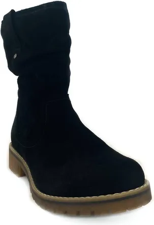 Eric Michael Womens Texas Waterproof Suede Lug Sole Boot In Black Suede