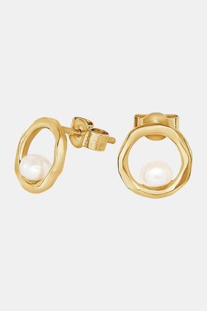 Dower & Hall Open Circle & White Pearl Waterfall Earrings in Yellow Gold Vermeil at Nordstrom