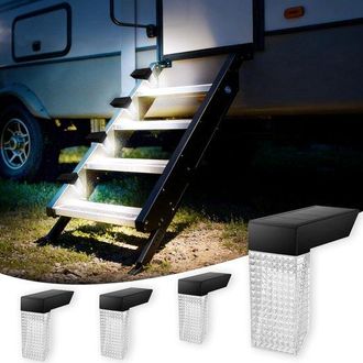 OEM 4 Luces Solares Para Escal&oacute;n De Caravana, Luz Led Recargable Y Ajustable Para Caravana, Encendido/apagado Autom&aacute;tico