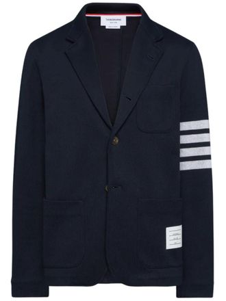 Thom Browne Navy Blue Notched Lapel Blazer