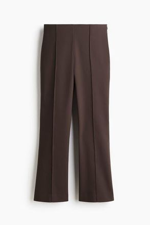 H&M Flared Crease-front Trousers in Dark Brown at Nordstrom, Size 16