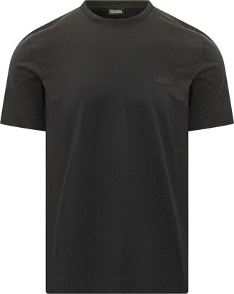 Ermenegildo Zegna Pure Cotton T-Shirt - Heren - T-shirts - Zwart - 2XL - Katoen - Tops