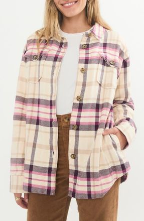 Marine Layer Flannel Shacket in Warm Plaid at Nordstrom, Size X-Small