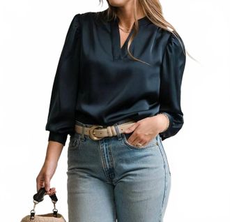 Ichi Total Eclipse Blouse In Navy