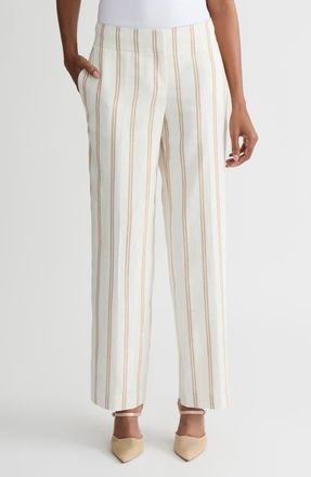Kasper The Ava Wide Leg Pants in White Stripe at Nordstrom, Size 10