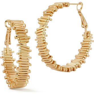 Glaze Jewelry Textured Round Hoop Earrings in Gold at Nordstrom Rack