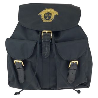 Versace Nylon Leather Backpack Vintage