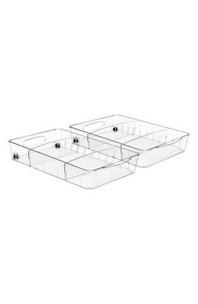 Sorbus Large 2-Pack Fridge Storage Bins on Wheels in Clear at Nordstrom Rack