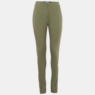 Jacquemus Green Linen Blend Skinny Trousers