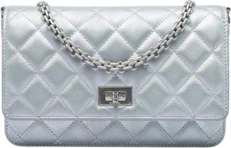 Chanel Pre-owned Portemonnee met ketting - Dames - Vintage Mini Tas - Grijs - ONE Size - Leer - Vintage