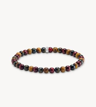 Thomas Sabo Bracciale tonalit&agrave; argento, blu, rosso e marrone