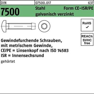 OEM Tornillo Roscador Din 7500 Liko Isr Cem 5x12-t25 Acero Galvanizado 1000 Unidades