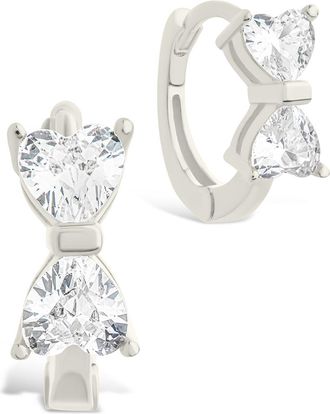 Sterling Forever Sterling Silver Ravenna CZ Micro Hoop Earrings